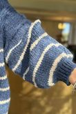 Big Softie Stripe Funnel Grunge Knit Denim